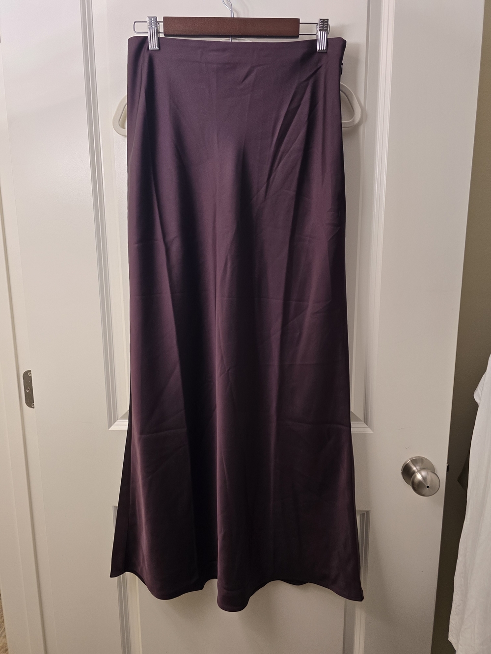 NWT LOFT Lately Satin Maxi Skirt Burgundy Maroon